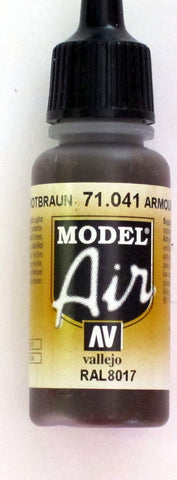 71041 Vallejo Model Airbrush Paint 17 ml Tank Brown