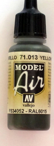 71013 Vallejo Model Airbrush Paint 17 ml Yellow Olive