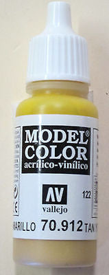 70912 Vallejo Model Color Paint: 17ml Tan Yellow  (M122)