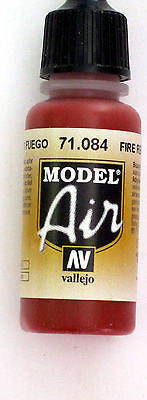 71084 Vallejo Model Airbrush Paint 17 ml Fire Red