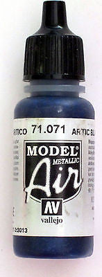 71071 Vallejo Model Airbrush Paint 17 ml Metallic Arctic Blue