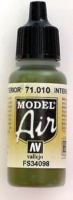 71010 Vallejo Model Airbrush Paint 17 ml Interior Green