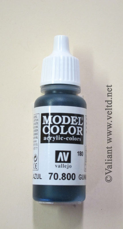 70800 Vallejo Model Color Paint: 17ml  Gunmetal Blue  (M180)