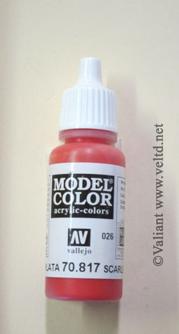 70817 Vallejo Model Color Paint: 17ml  Scarlet  (M026)