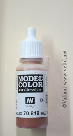 70818 Vallejo Model Color Paint: 17ml  Red Leather  (M136)