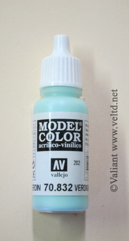 70832 Vallejo Model Color Paint: 17ml  Glaze Verdigris  (M202)
