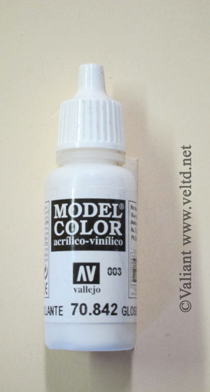 70842 Vallejo Model Color Paint: 17ml  Gloss White  (M003)