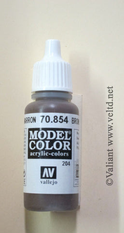 70854 Vallejo Model Color Paint: 17ml  Glaze Brown  (M204)