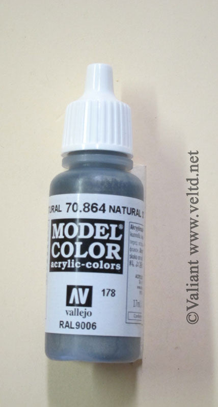 70864 Vallejo Model Color Paint: 17ml  Natural Steel  (M178)