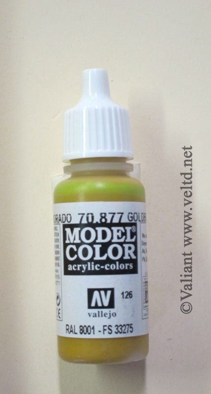 70877 Vallejo Model Color Paint: 17ml  Golden Brown  (M126)
