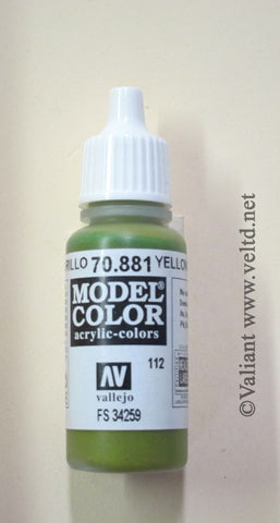 70881 Vallejo Model Color Paint: 17ml  Dark Yellow Green  (M112)