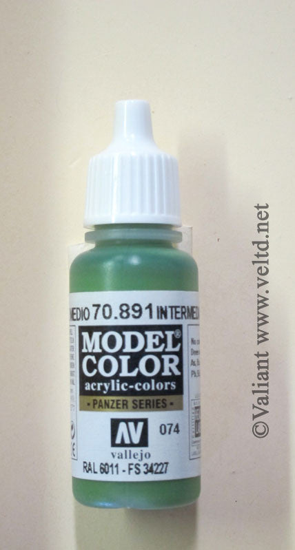 70891 Vallejo Model Color Paint: 17ml  Intermediate Green  (M074)