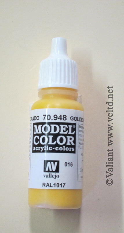 70948 Vallejo Model Color Paint: 17ml Golden Yellow  (M016)
