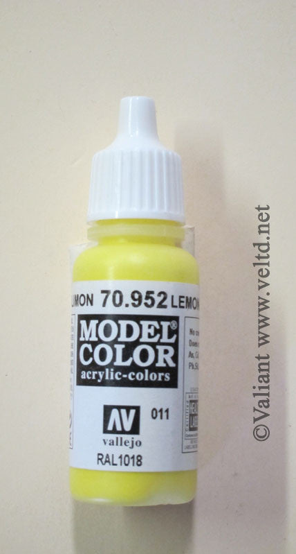 70952 Vallejo Model Color Paint: 17ml Lemon Yellow (M011) , Vallejo Paints  , Vallejo – Valiant Enterprises Ltd