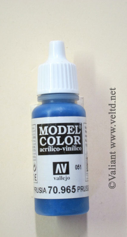 70965 Vallejo Model Color Paint: 17ml Prussian Blue (M051) , Vallejo Paints  , Vallejo – Valiant Enterprises Ltd