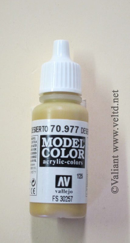 70977 Vallejo Model Color Paint: 17ml Desert Yellow (M125