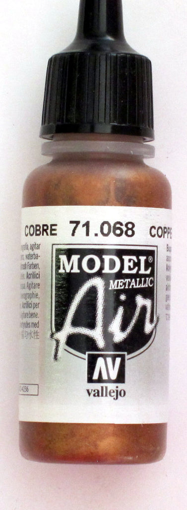 71068 Vallejo Model Airbrush Paint 17 ml Metallic Copper