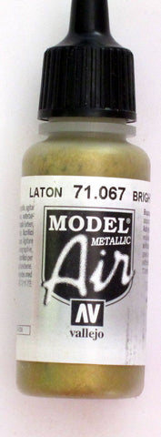 71067 Vallejo Model Airbrush Paint 17 ml Metallic Bright Brass