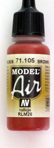 71105 Vallejo Model Airbrush Paint 17 ml Brown RLM