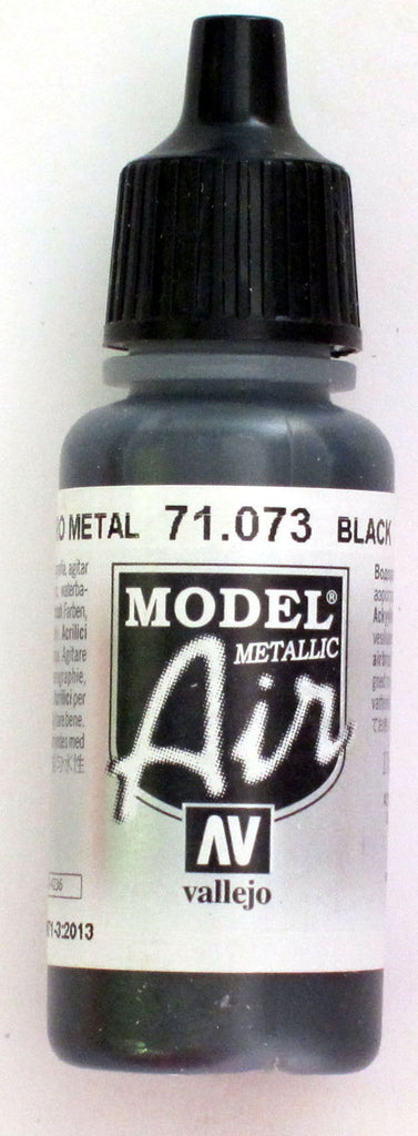 71073 Vallejo Model Airbrush Paint 17 ml Metallic Black
