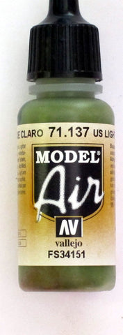 71137 Vallejo Model Airbrush Paint 17 ml US Light Green