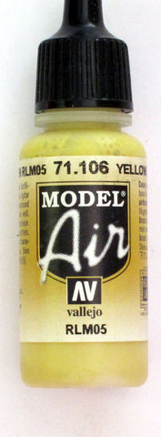 71106 Vallejo Model Airbrush Paint 17 ml Yellow Lazure RLM